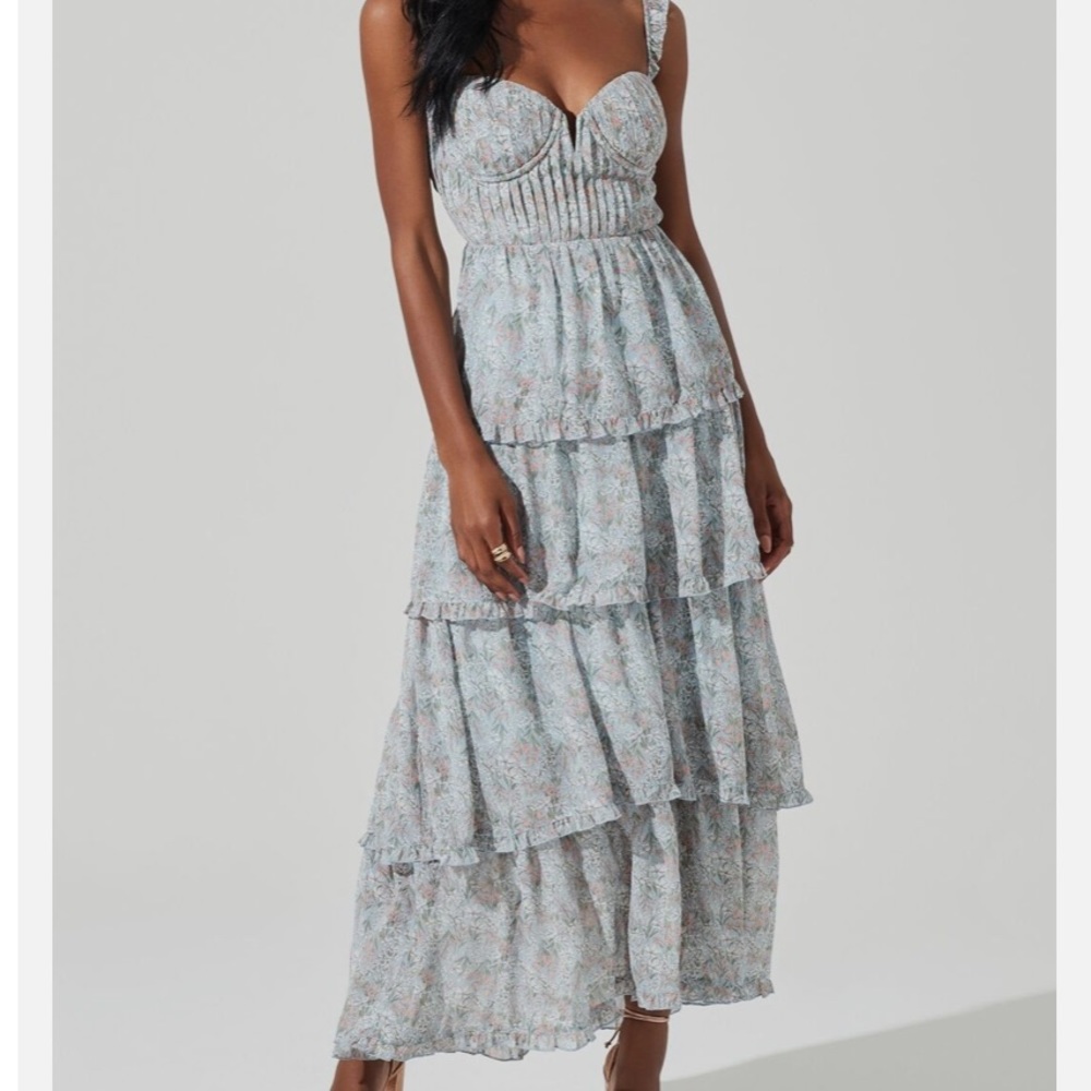 ASTR blue floral maxi dress-NWT